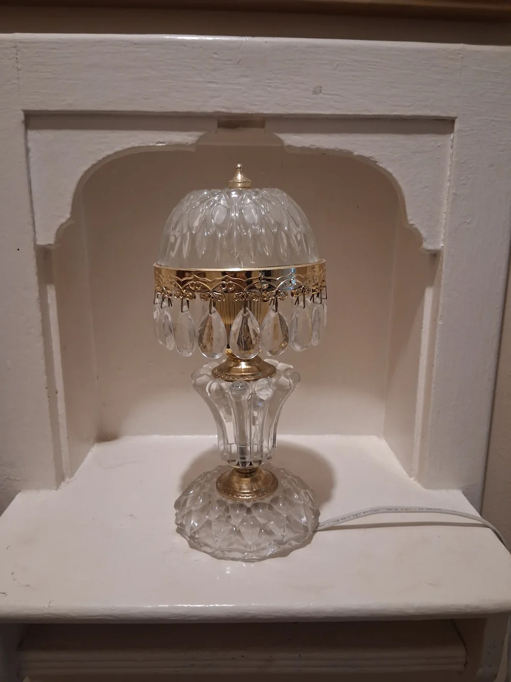 Vintage Michelotti Crystal Boudoir Parlor Lamp